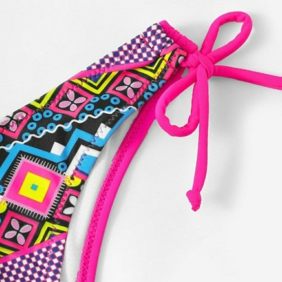 Pink Multi Color Geometric Bikini Bottom - Picture 4 of 4
